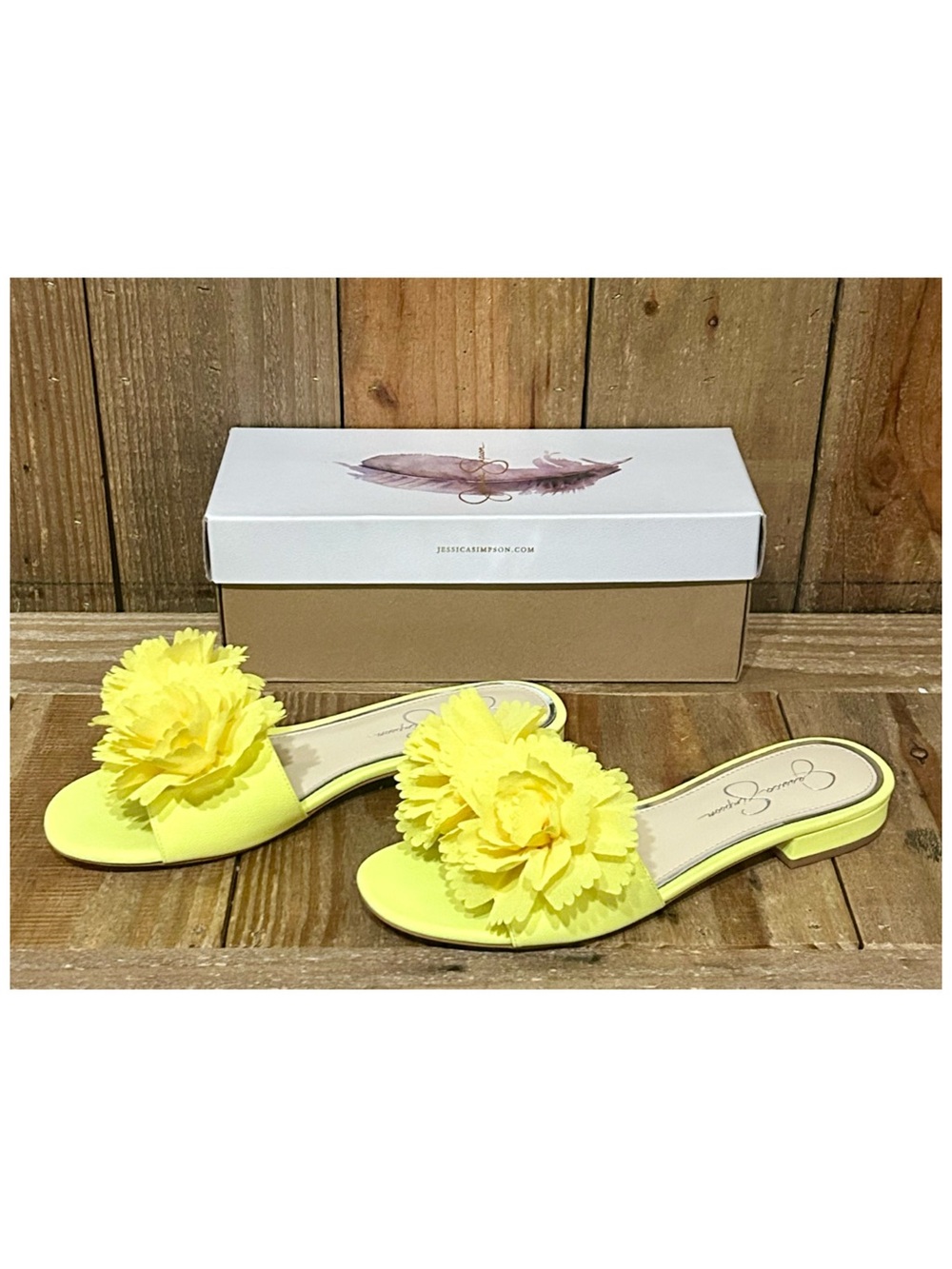 Jessica Simpson Leather Caralin Slide Sandals. - Picture 16 of 16